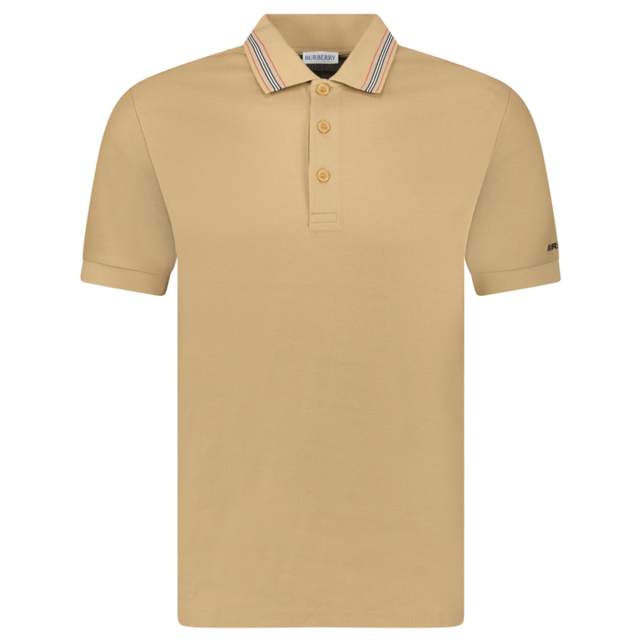 Color variation of Burberry ‘Hartford’ Striped Check Polo Beige