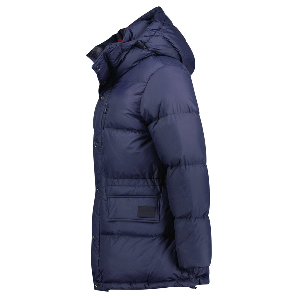 Burberry 'Haworth' Hooded Check Down Jacket Navy - chancefashionco