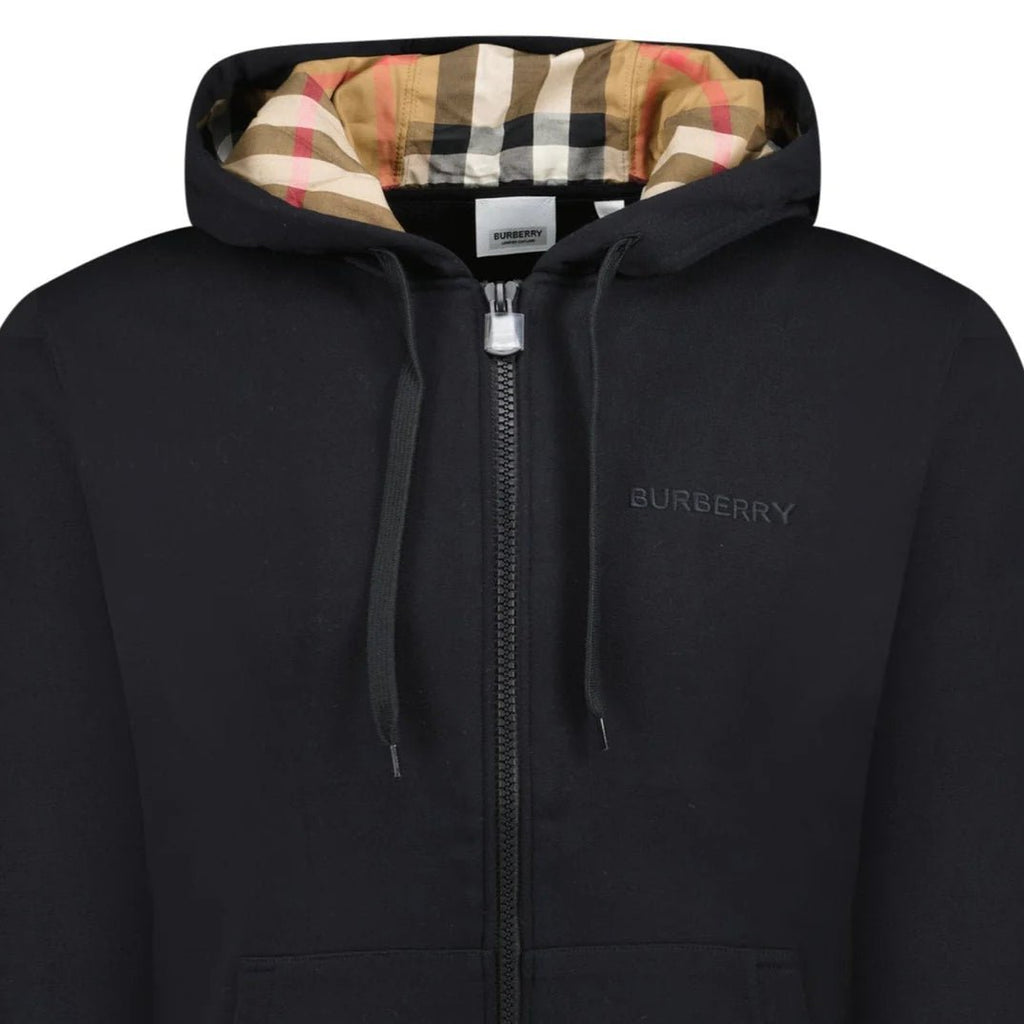 Burberry 'Hove' Check Hoodie Black - chancefashionco