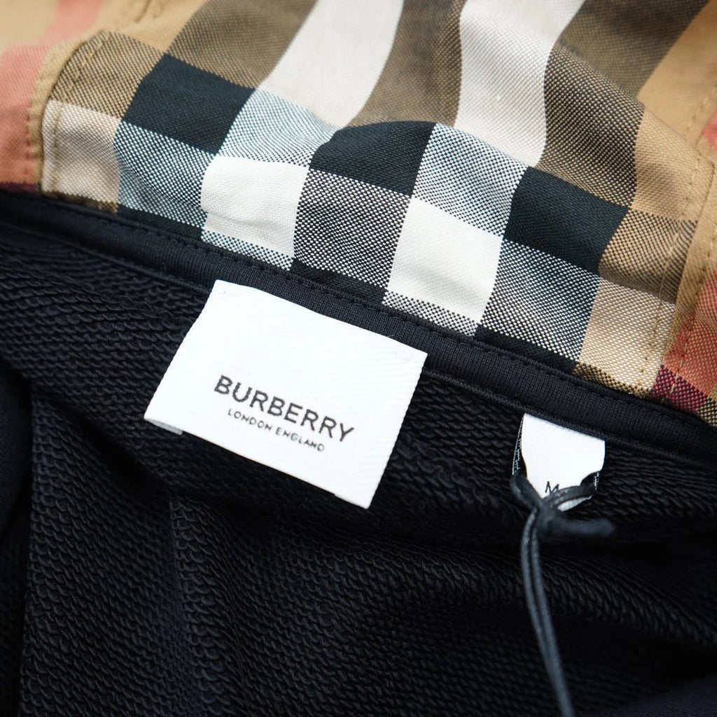 Burberry 'Hove' Check Hoodie Black - chancefashionco