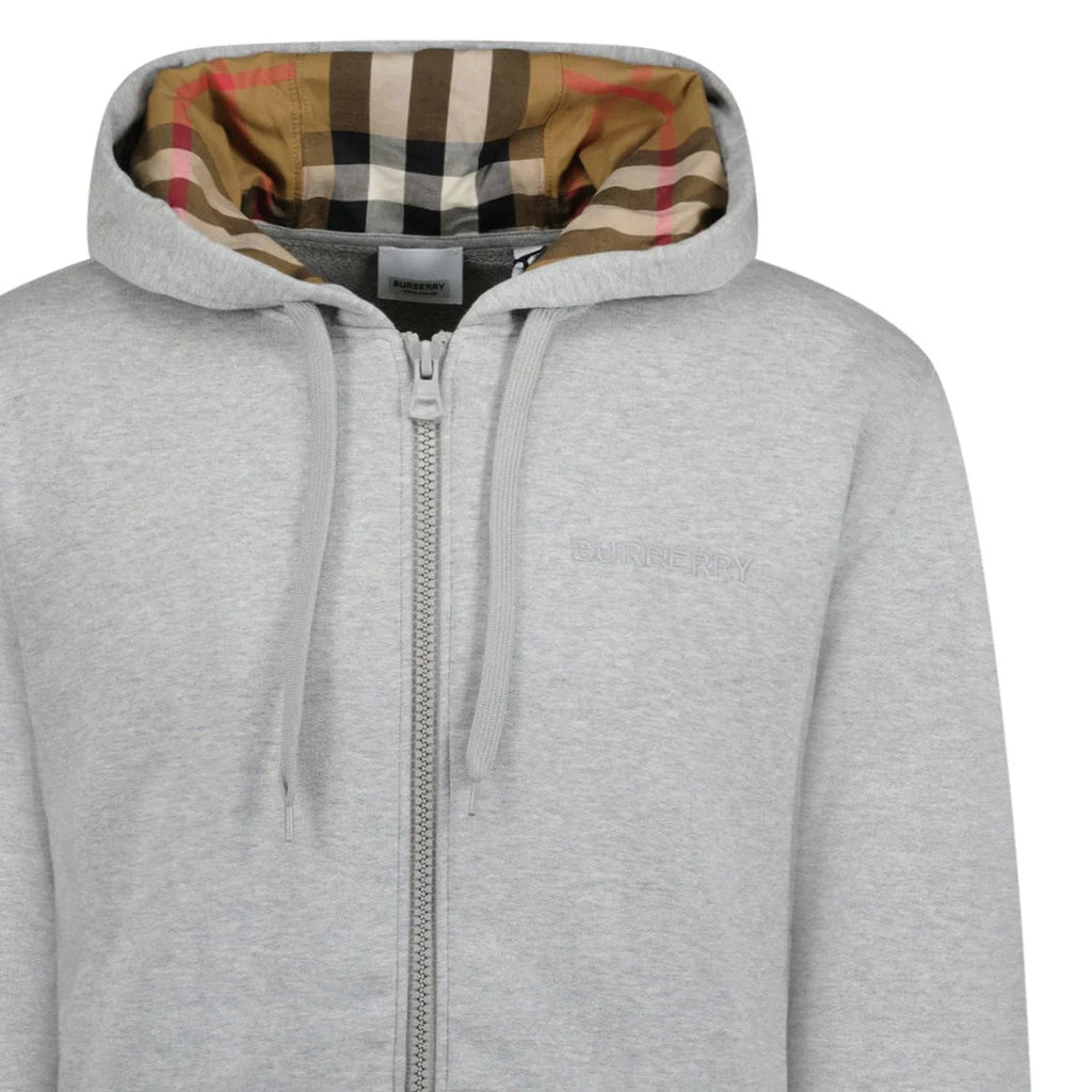 Burberry 'Hove' Check Hoodie Grey - chancefashionco