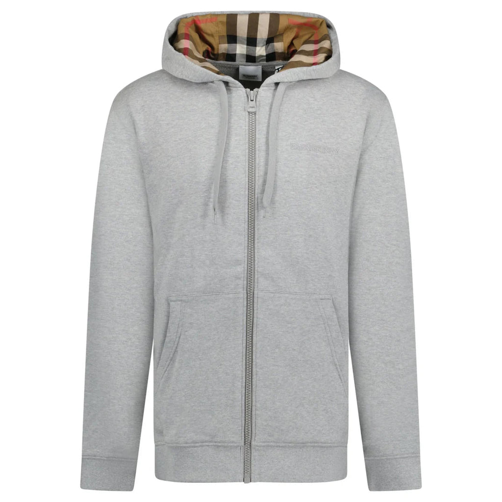 Burberry 'Hove' Check Hoodie Grey - chancefashionco