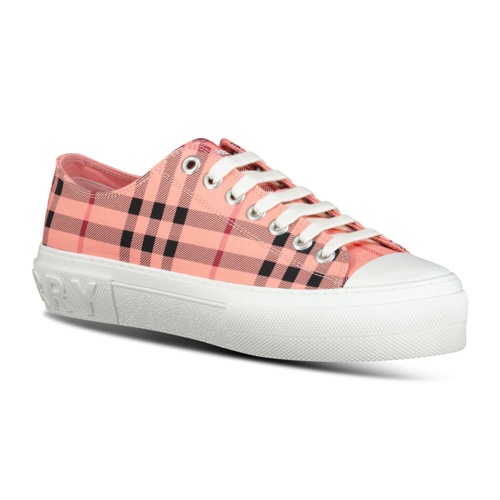 Burberry 'Jack Low' Check Trainers Pink - chancefashionco