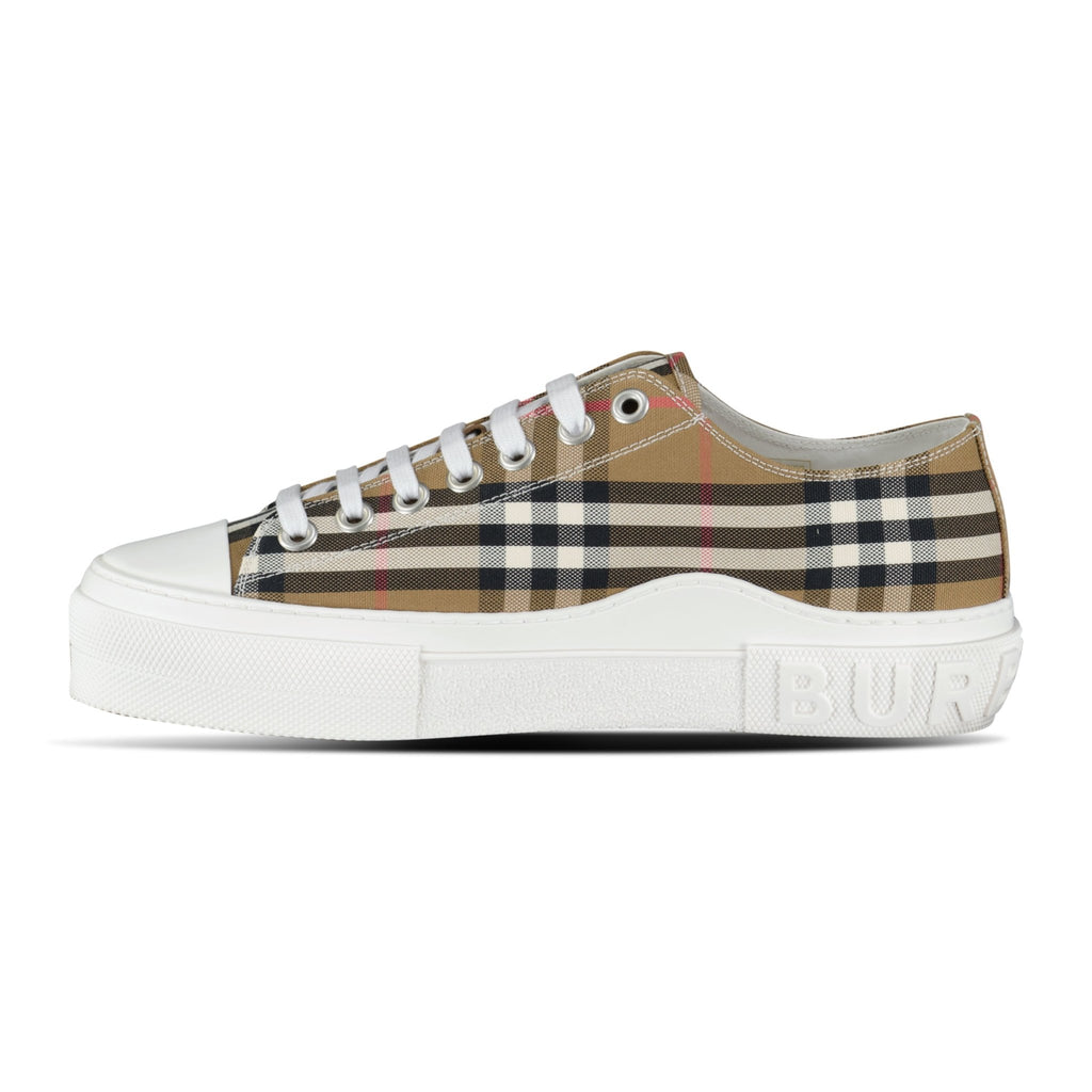 Burberry 'Jack Low' Check Trainers Taupe Brown - chancefashionco