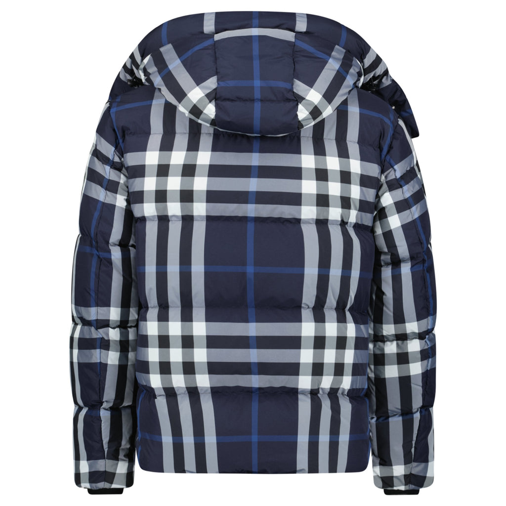 Burberry 'Larrick' Hooded Check Down Jacket Navy - chancefashionco