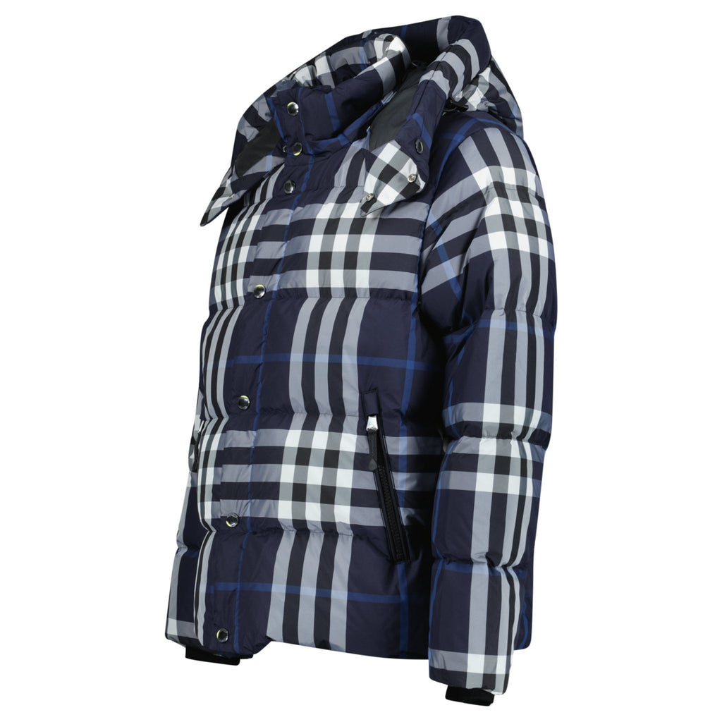 Burberry 'Larrick' Hooded Check Down Jacket Navy - chancefashionco