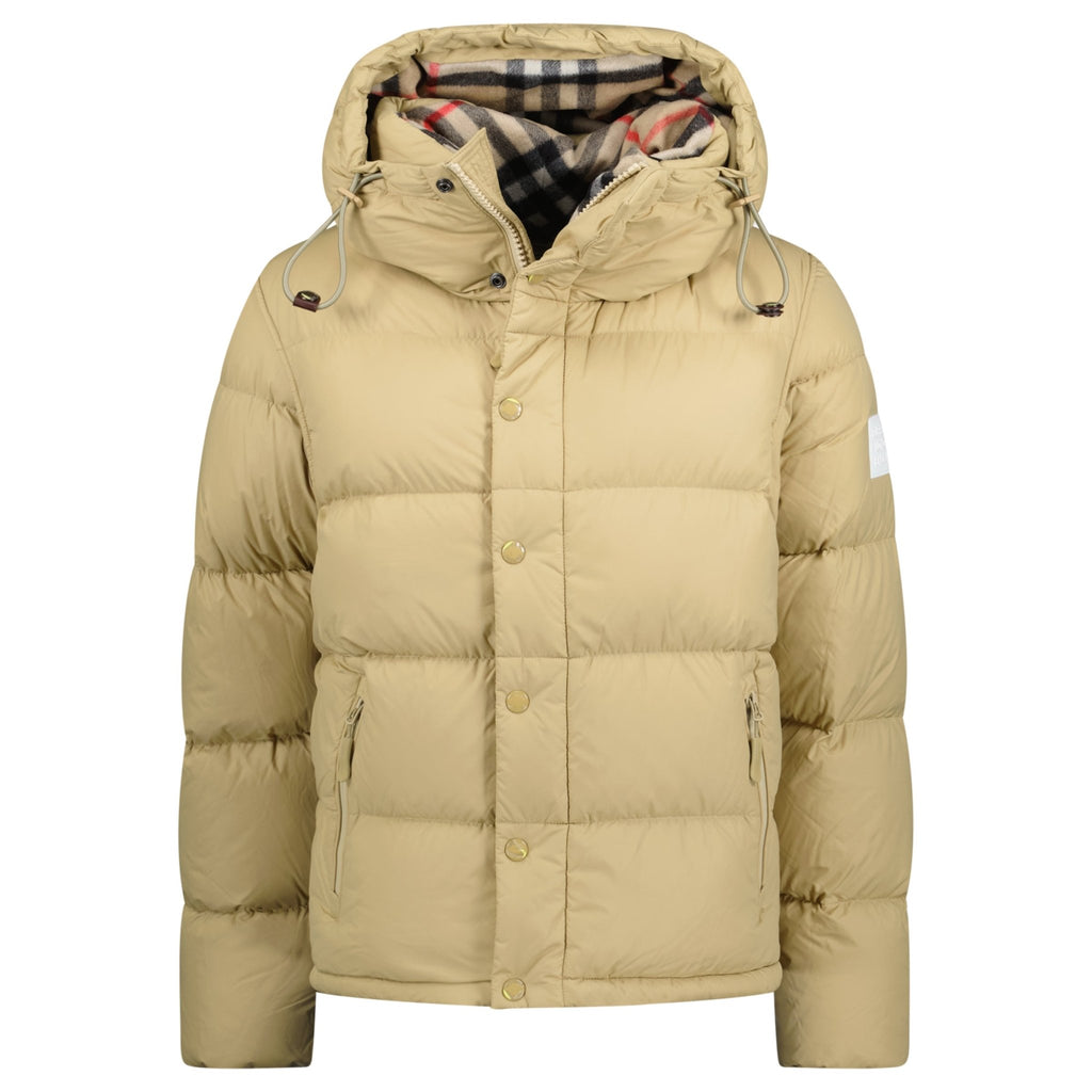 Burberry 'Lockwell' Hooded Check Down Jacket Beige - chancefashionco