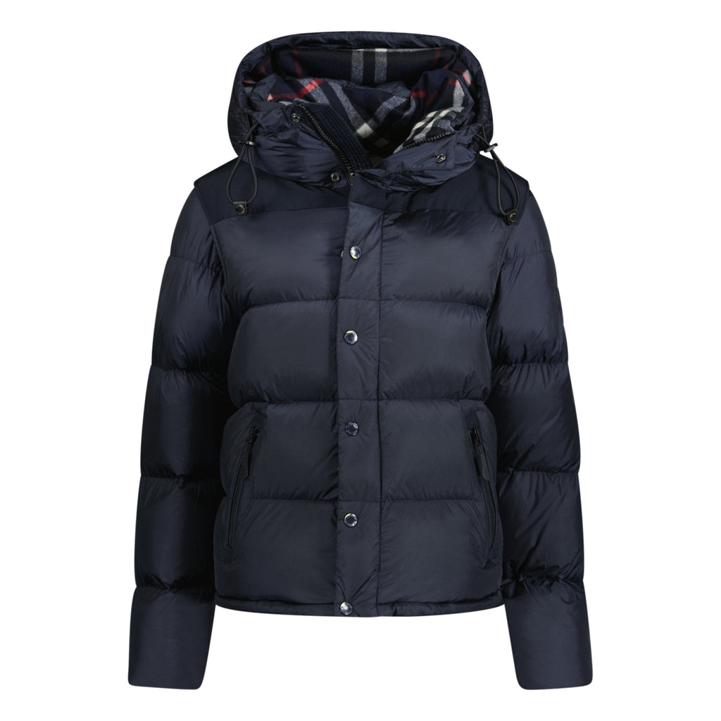 Burberry 'Lockwell' Hooded Check Down Jacket Navy - chancefashionco