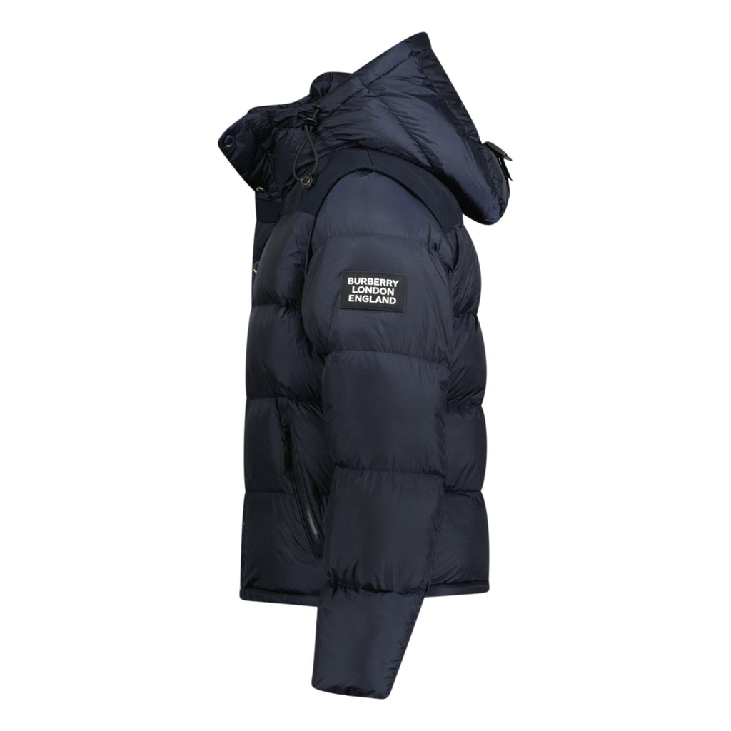 Burberry 'Lockwell' Hooded Check Down Jacket Navy - chancefashionco