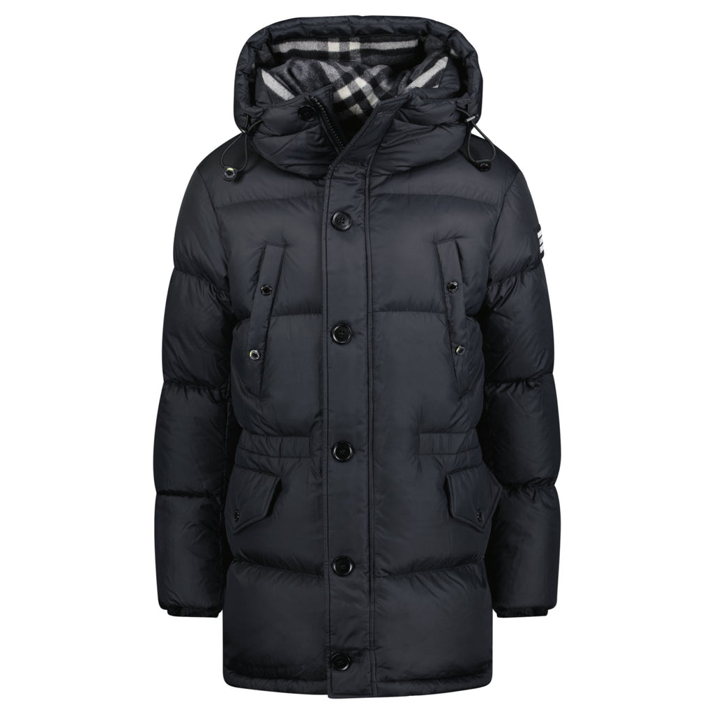 Burberry 'Lockwood' Hooded Check Down Jacket Black - chancefashionco