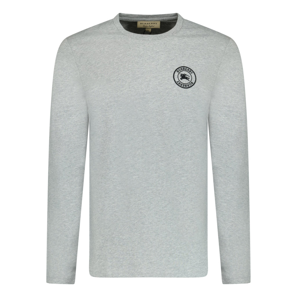 Burberry Long Sleeve Logo Print T-Shirt Grey - chancefashionco