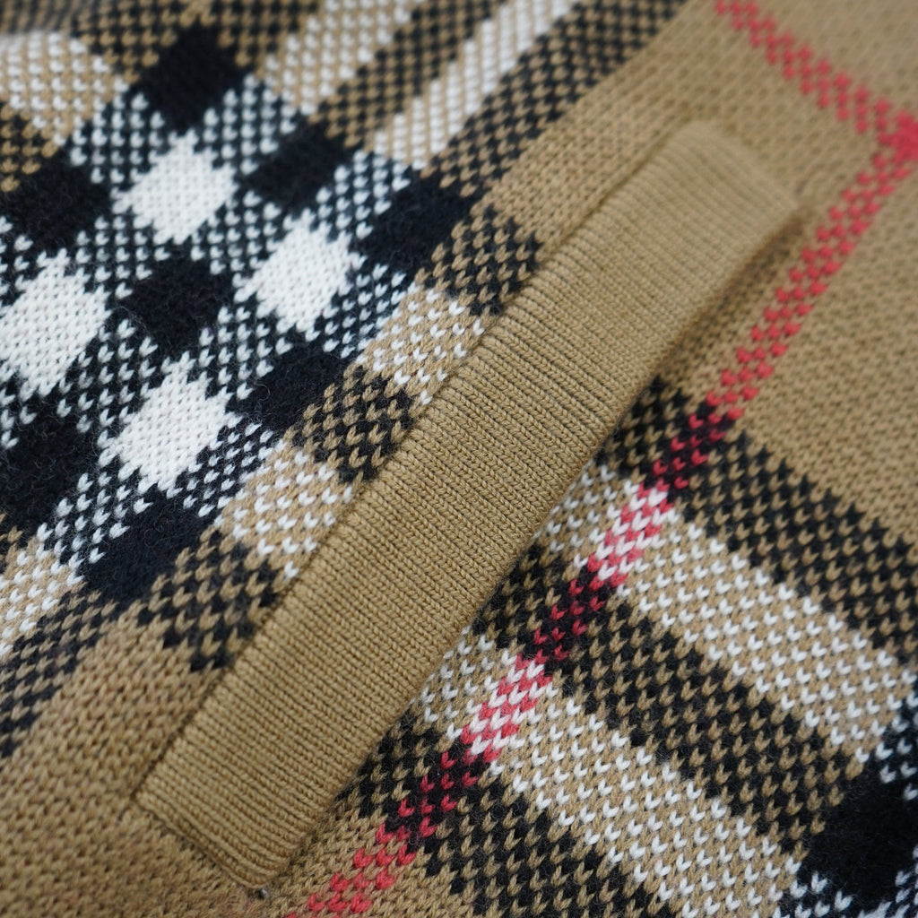 Burberry 'Morland' Check Knitted Bomber Jacket Taupe Brown - chancefashionco