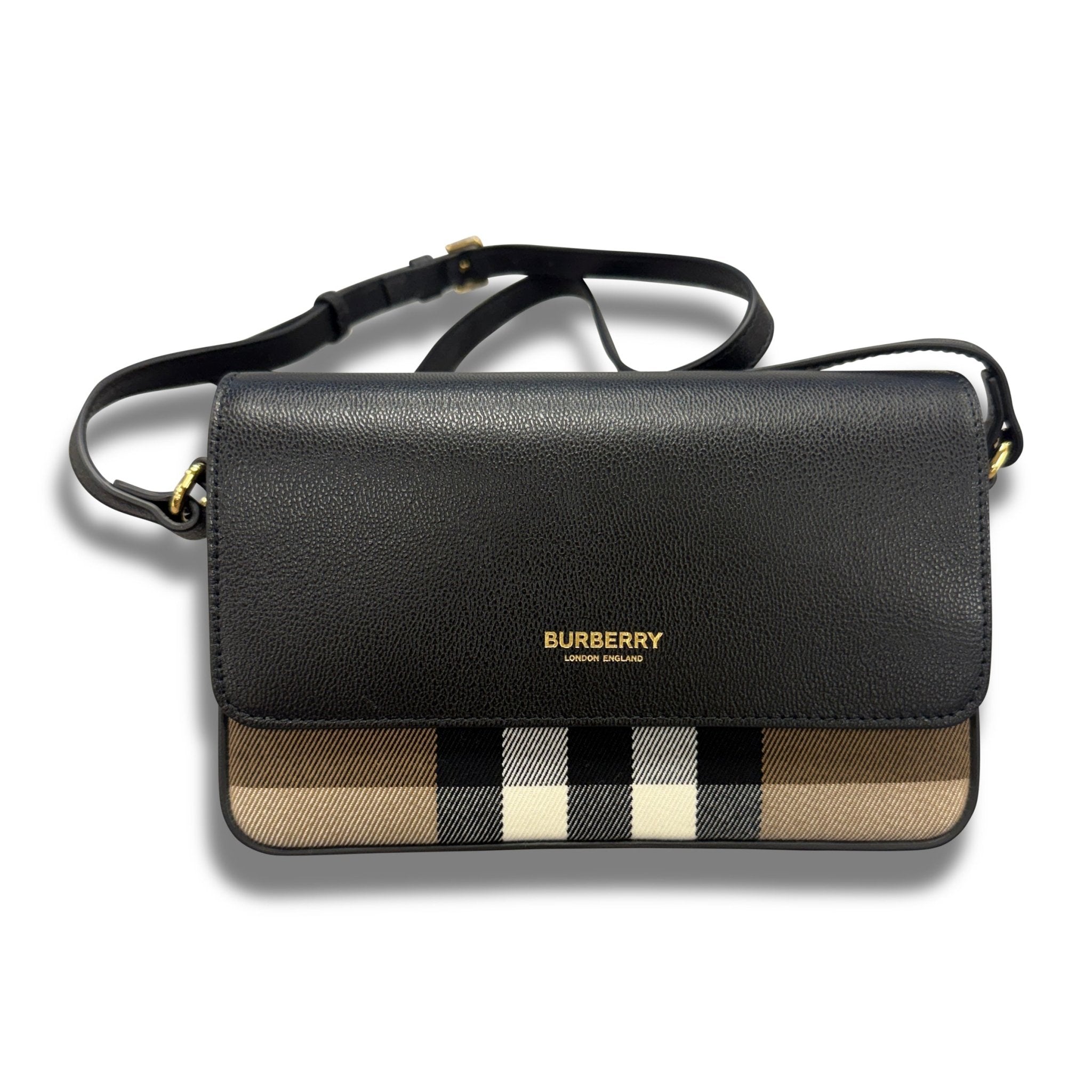 Color variation of Burberry 'New Hampshire' Leather Shoulder Bag Black