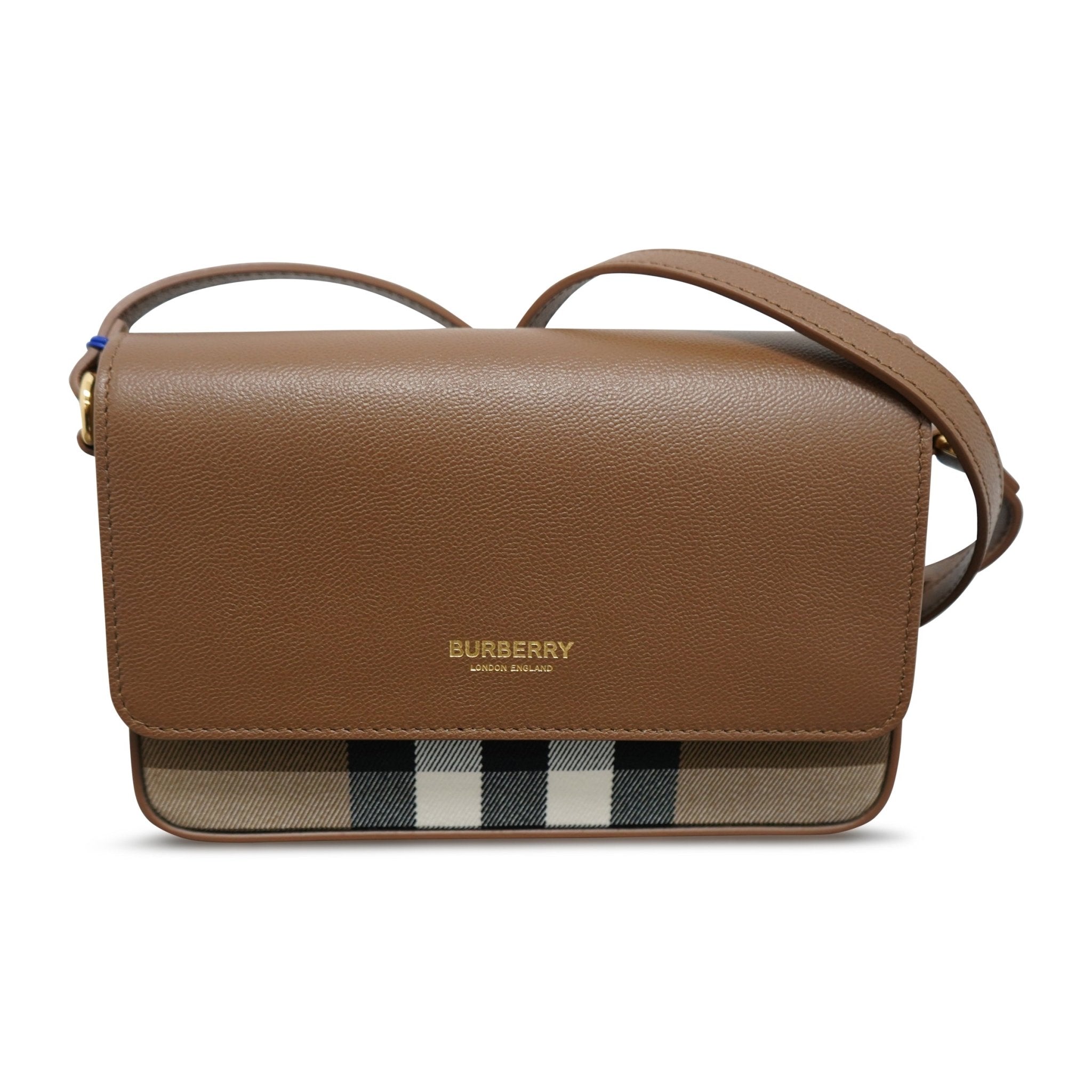 Color variation of Burberry 'New Hampshire' Leather Shoulder Bag Earth Brown
