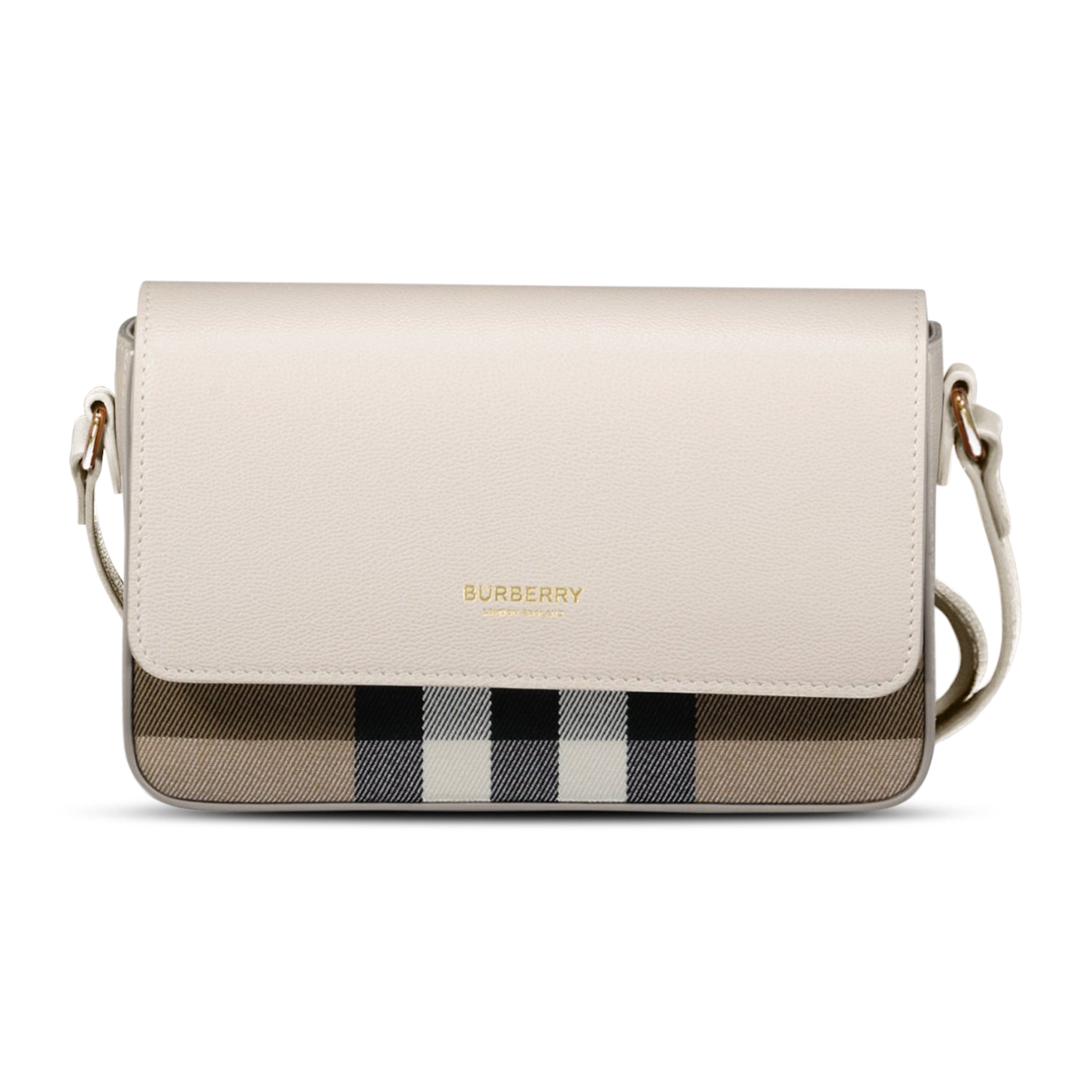 Color variation of Burberry 'New Hampshire' Leather Shoulder Bag Limestone Grey
