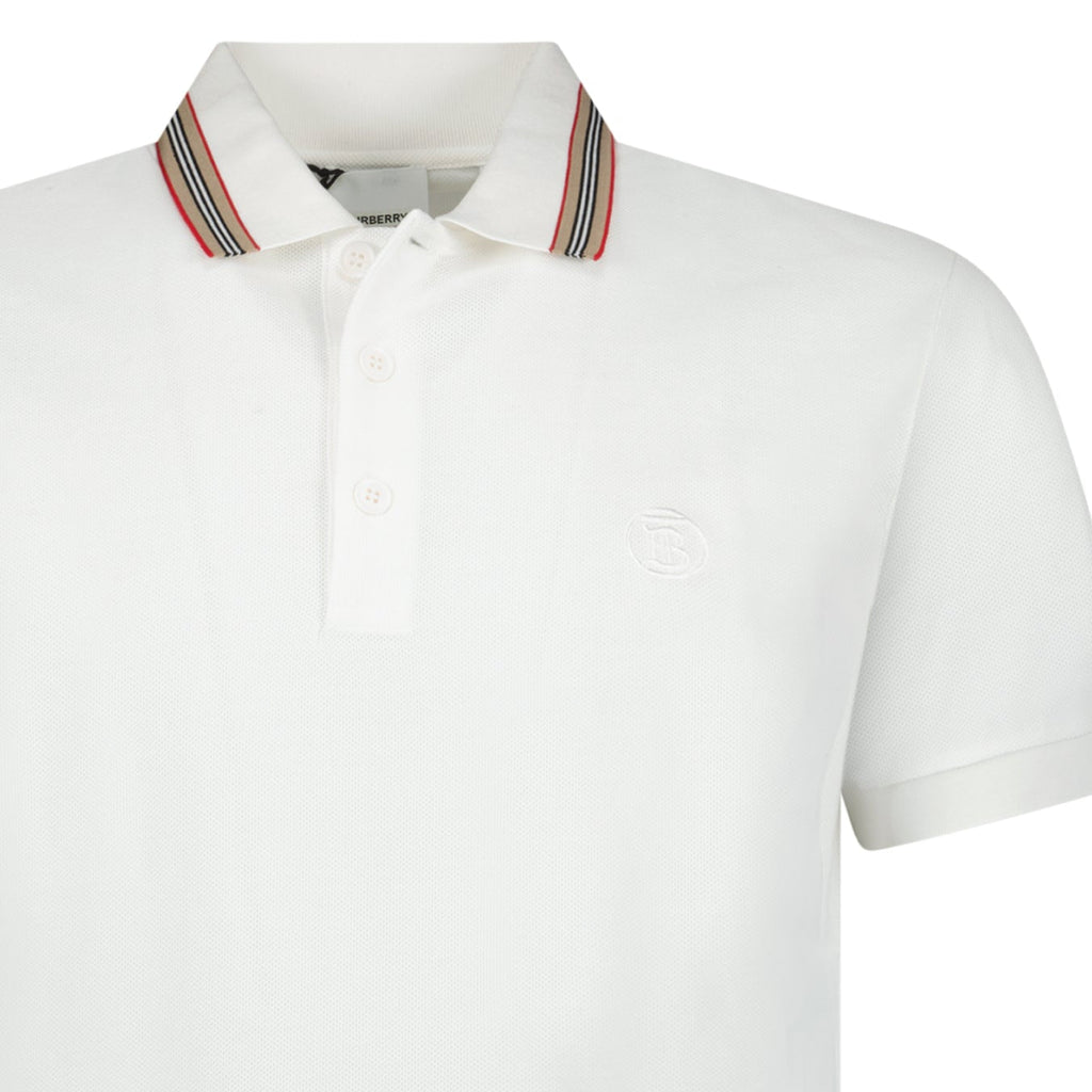 Burberry 'Pierson' TB Check Polo White - chancefashionco