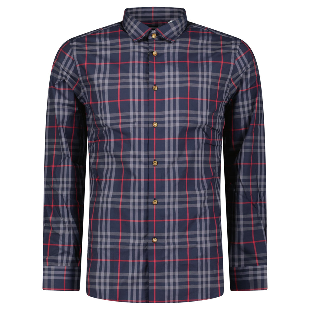 Burberry 'Shefford' Check Shirt Navy/Grey - chancefashionco