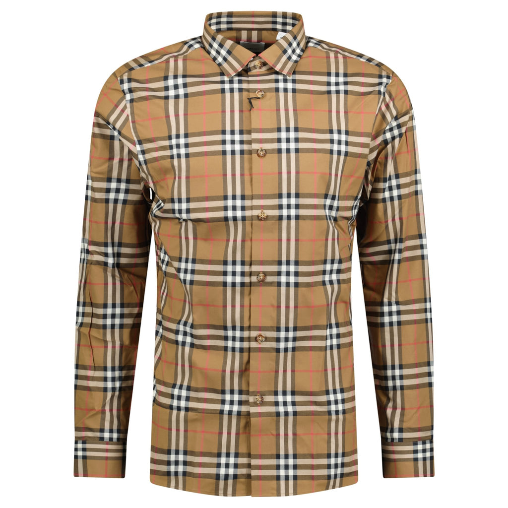 Burberry 'Shefford' Check Shirt Taupe Brown - chancefashionco