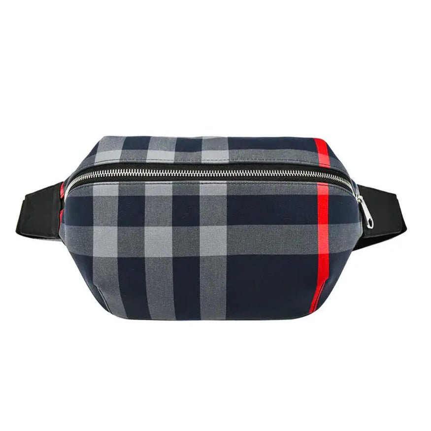 Burberry 'Sonny' Navy & Grey Check Bag - chancefashionco