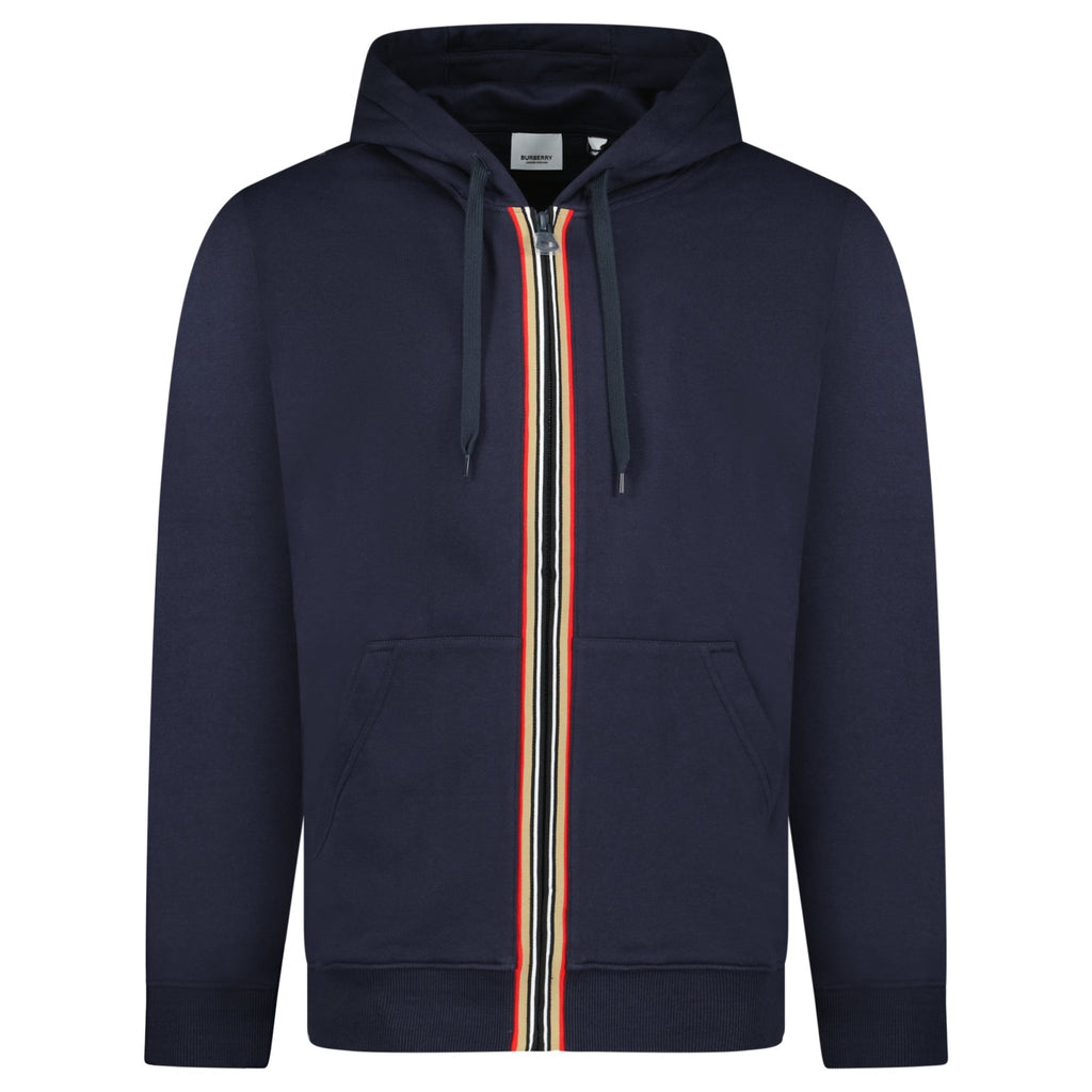 Burberry Striped Check Hoodie Navy - chancefashionco