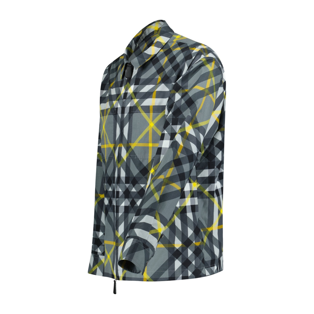 Burberry 'Whincup' Zip-Up Check Overshirt Yellow & Grey - chancefashionco