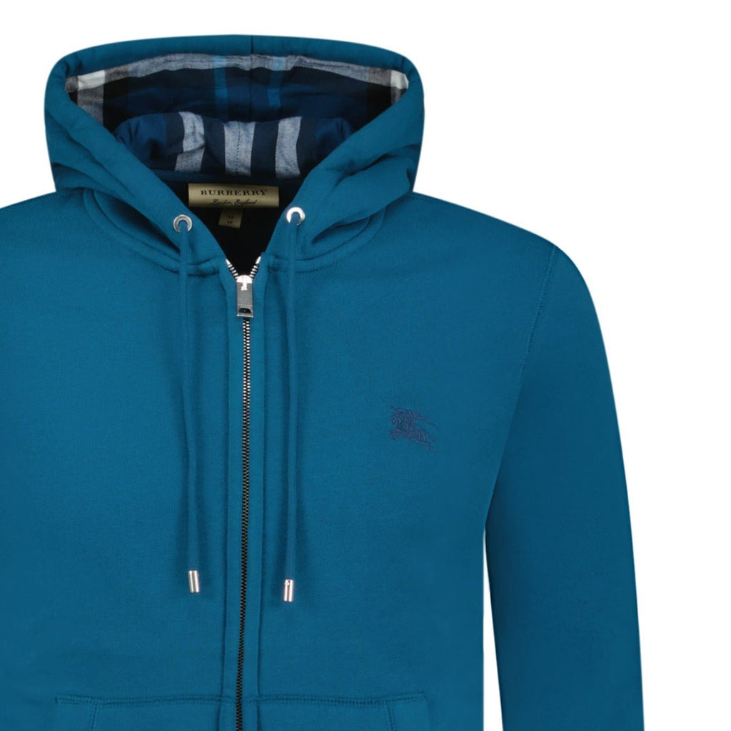 Burberry Zip 'Clarendon' Check Hoodie Blue - chancefashionco