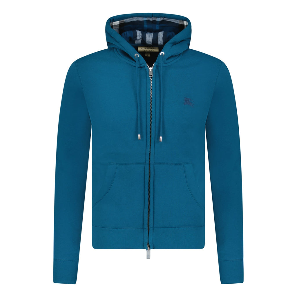 Burberry Zip 'Clarendon' Check Hoodie Blue - chancefashionco