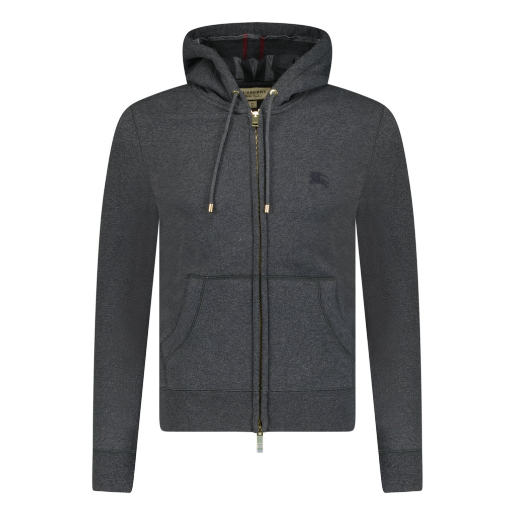 Burberry Zip 'Clarendon' Check Hoodie Grey - chancefashionco