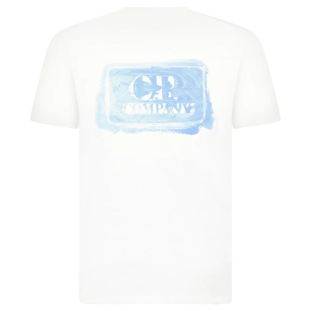 CP Company 30/1 Jersey Graphic Logo T-Shirt White - chancefashionco