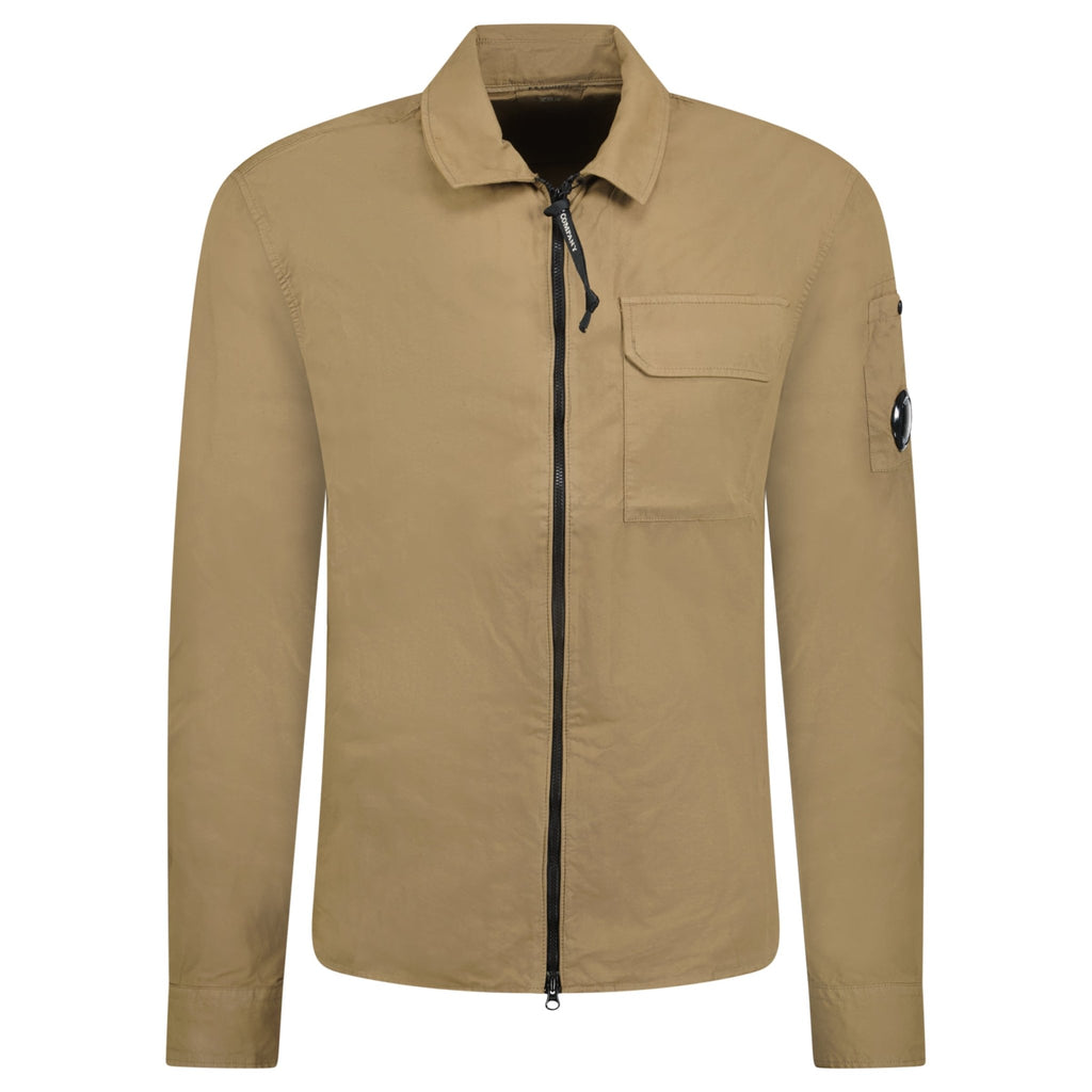 CP Company Arm Lens Zip Overshirt Khaki - chancefashionco