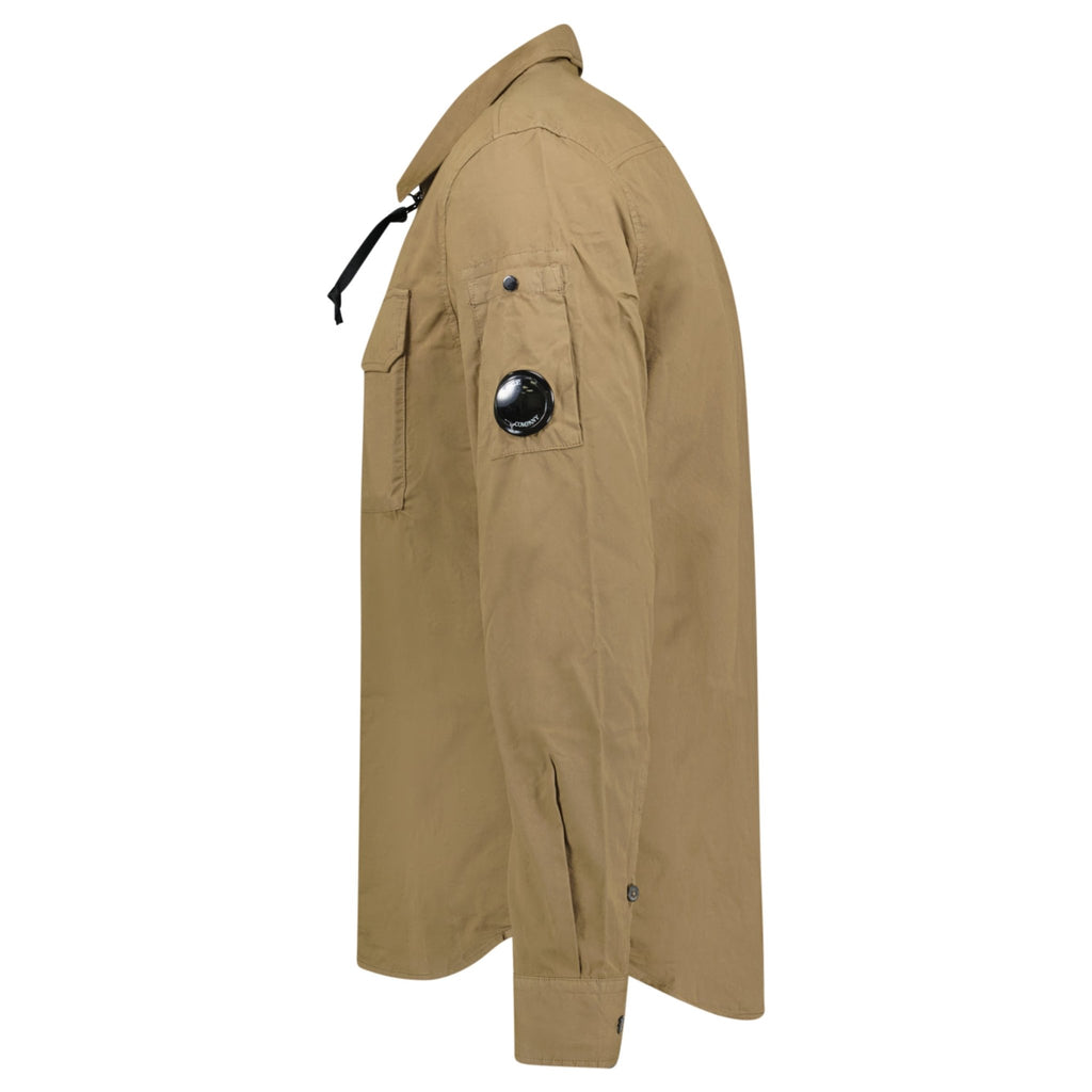 CP Company Arm Lens Zip Overshirt Khaki - chancefashionco