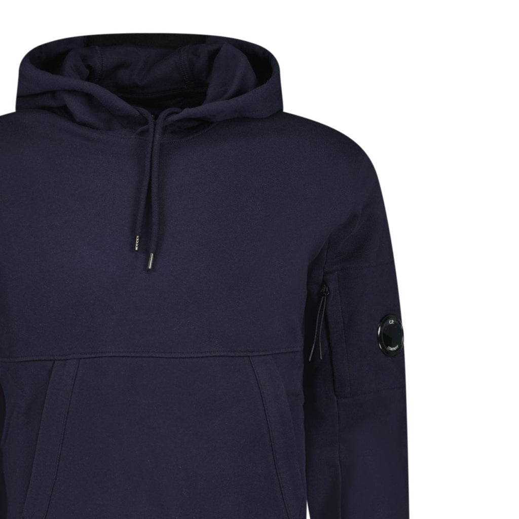 CP Company Lens Diagonal Raised Fleece Hoodie Navy - chancefashionco