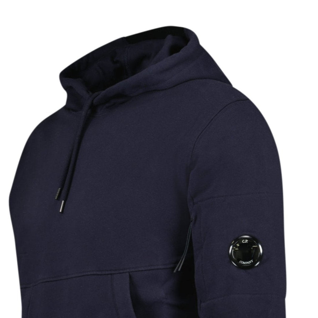 CP Company Lens Diagonal Raised Fleece Hoodie Navy - chancefashionco