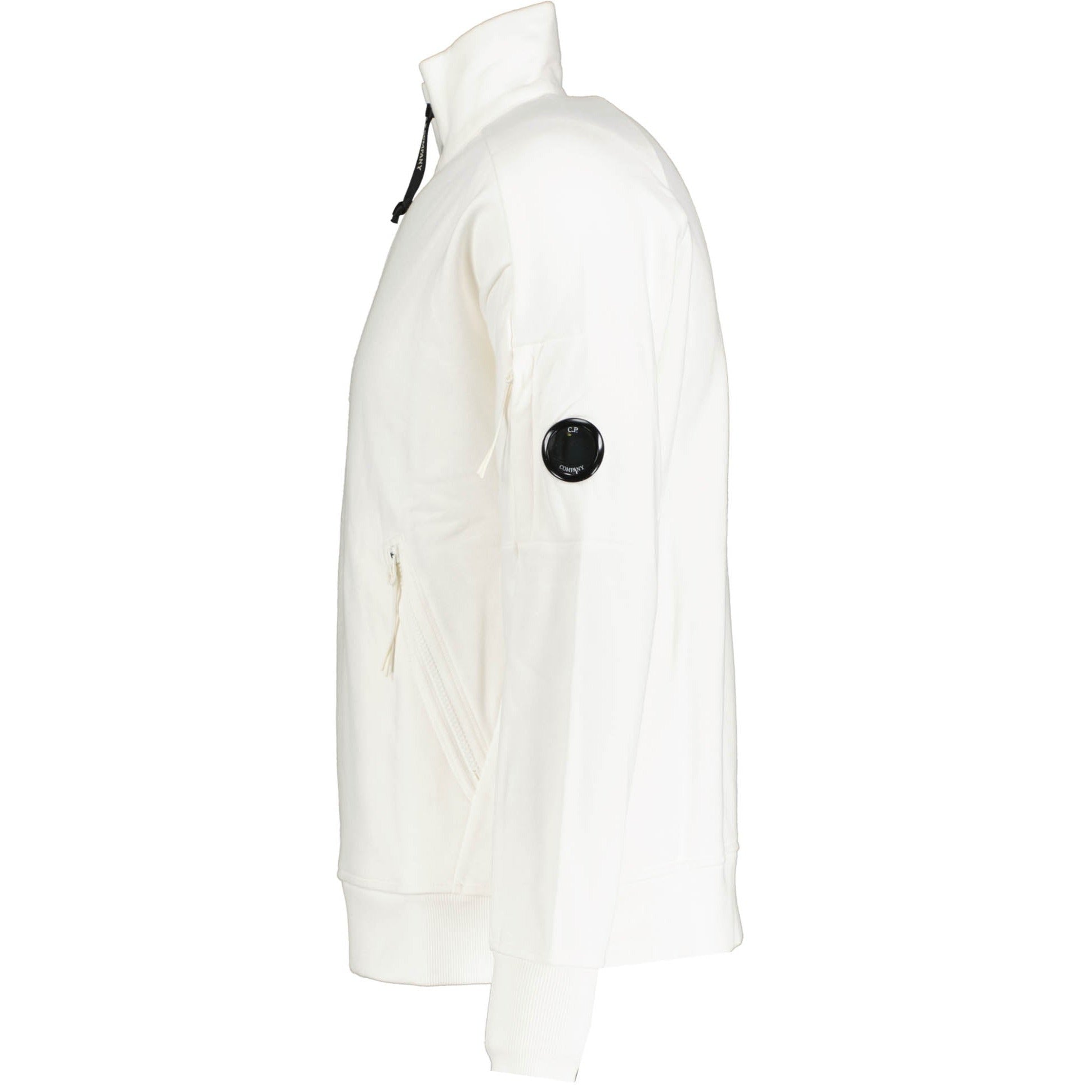 CP Company Lens Quarter Zip Sweatshirt White chancefashionco