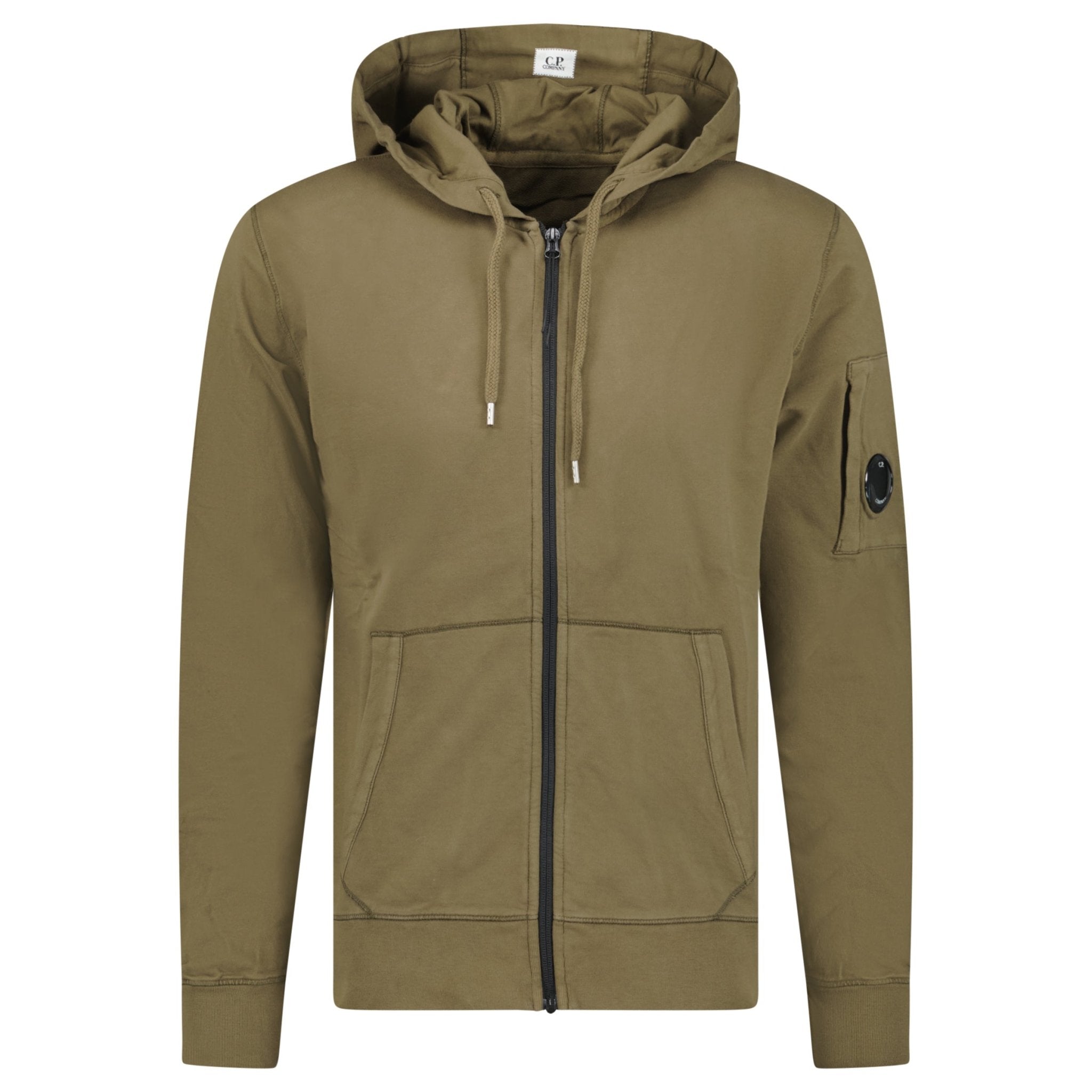 Color variation of CP Company Light Fleece Lens Zip Hoodie Khaki