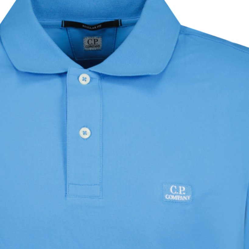 CP Company Logo Stitch Polo Blue - chancefashionco