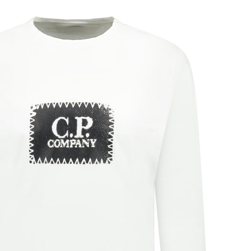 CP Company Stitch Print Long Sleeve T - Shirt White - chancefashionco