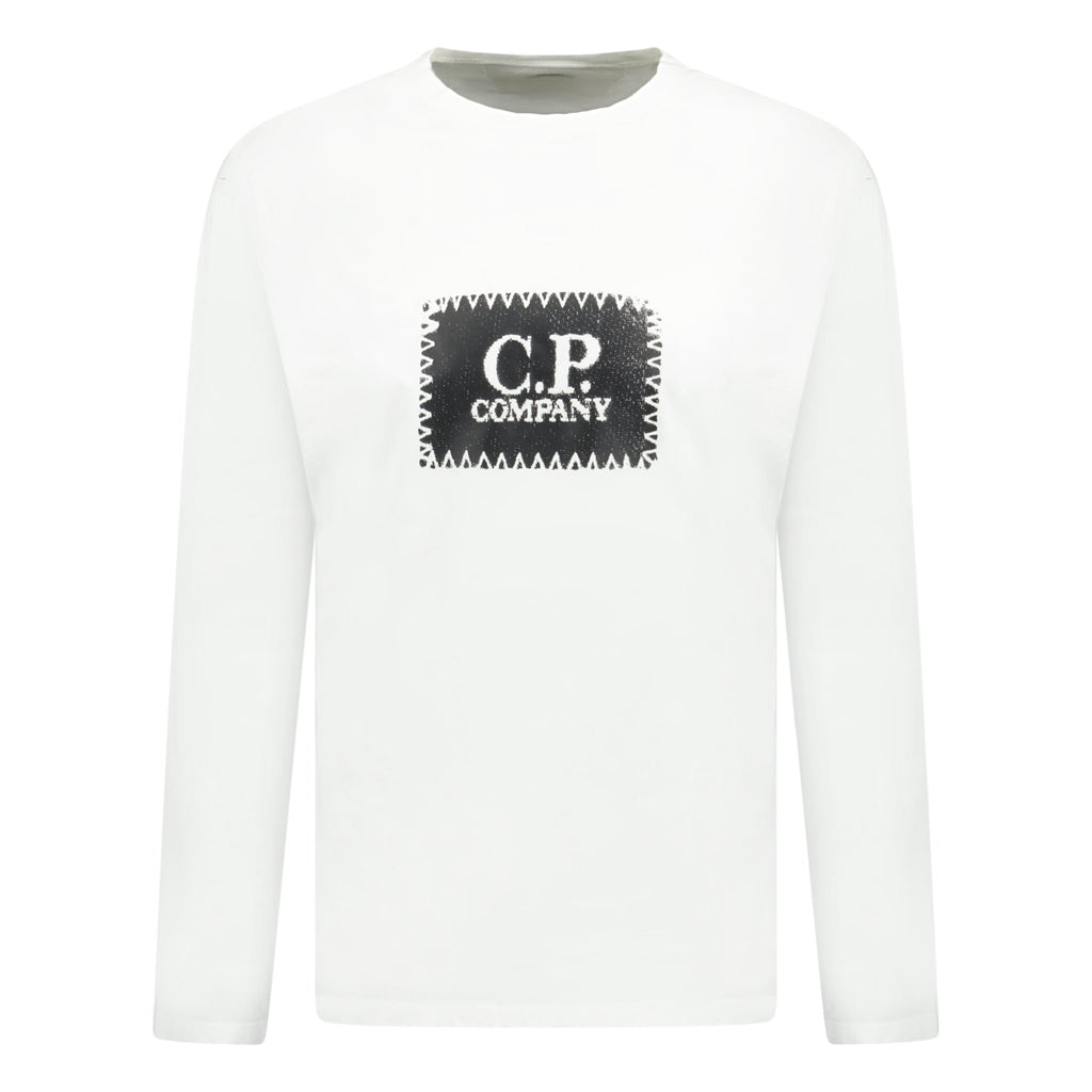 CP Company Stitch Print Long Sleeve T - Shirt White - chancefashionco