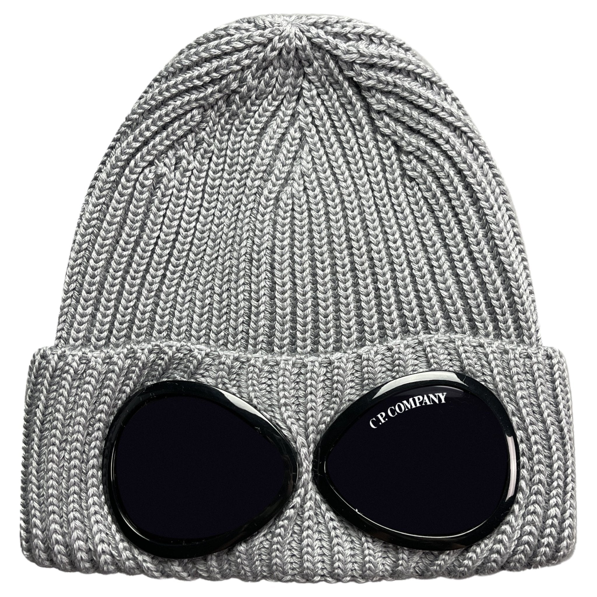 Color variation of CP Company Extra Fine Merino Wool Goggle Beanie Grey