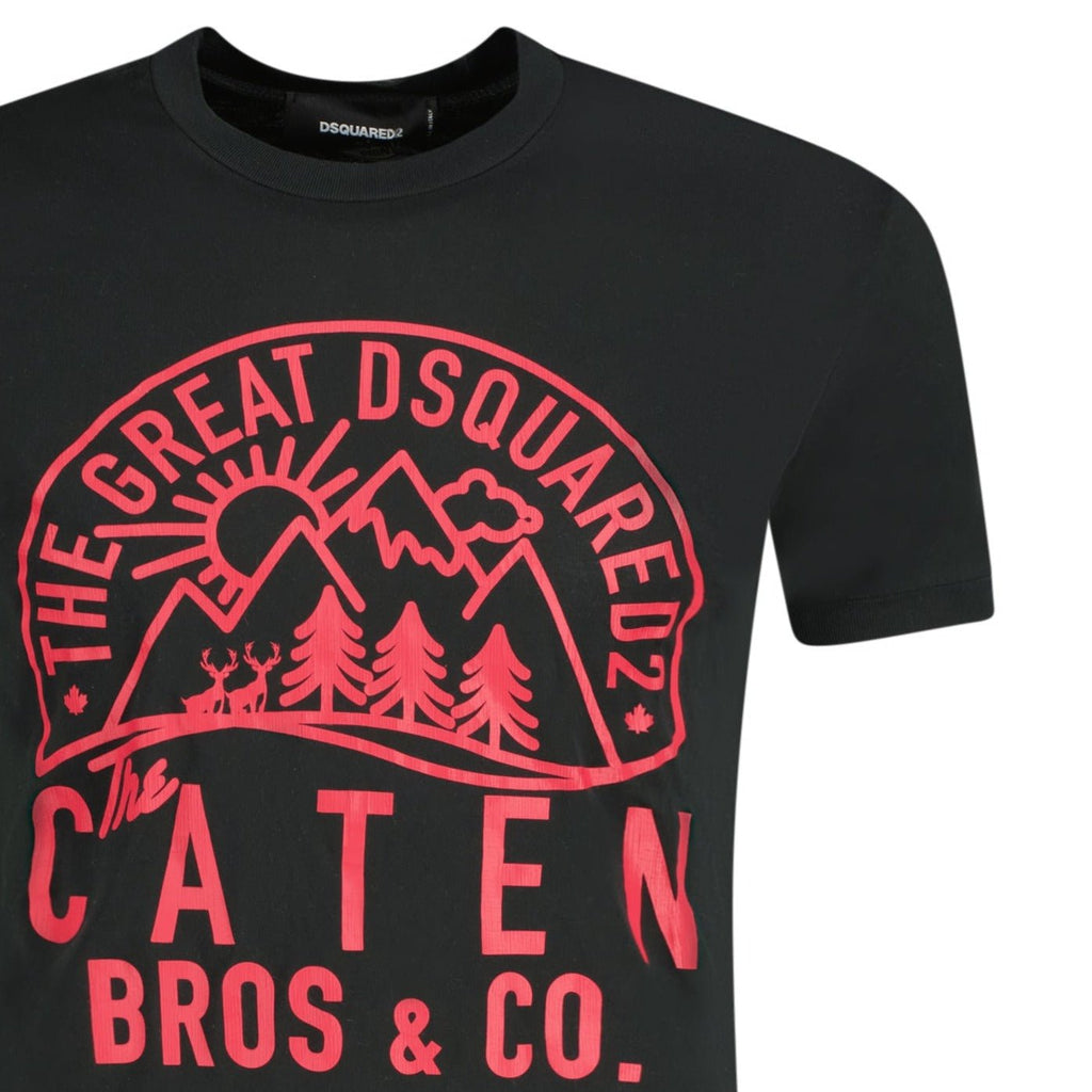 DSquared2 Caten Print T-Shirt Black - chancefashionco