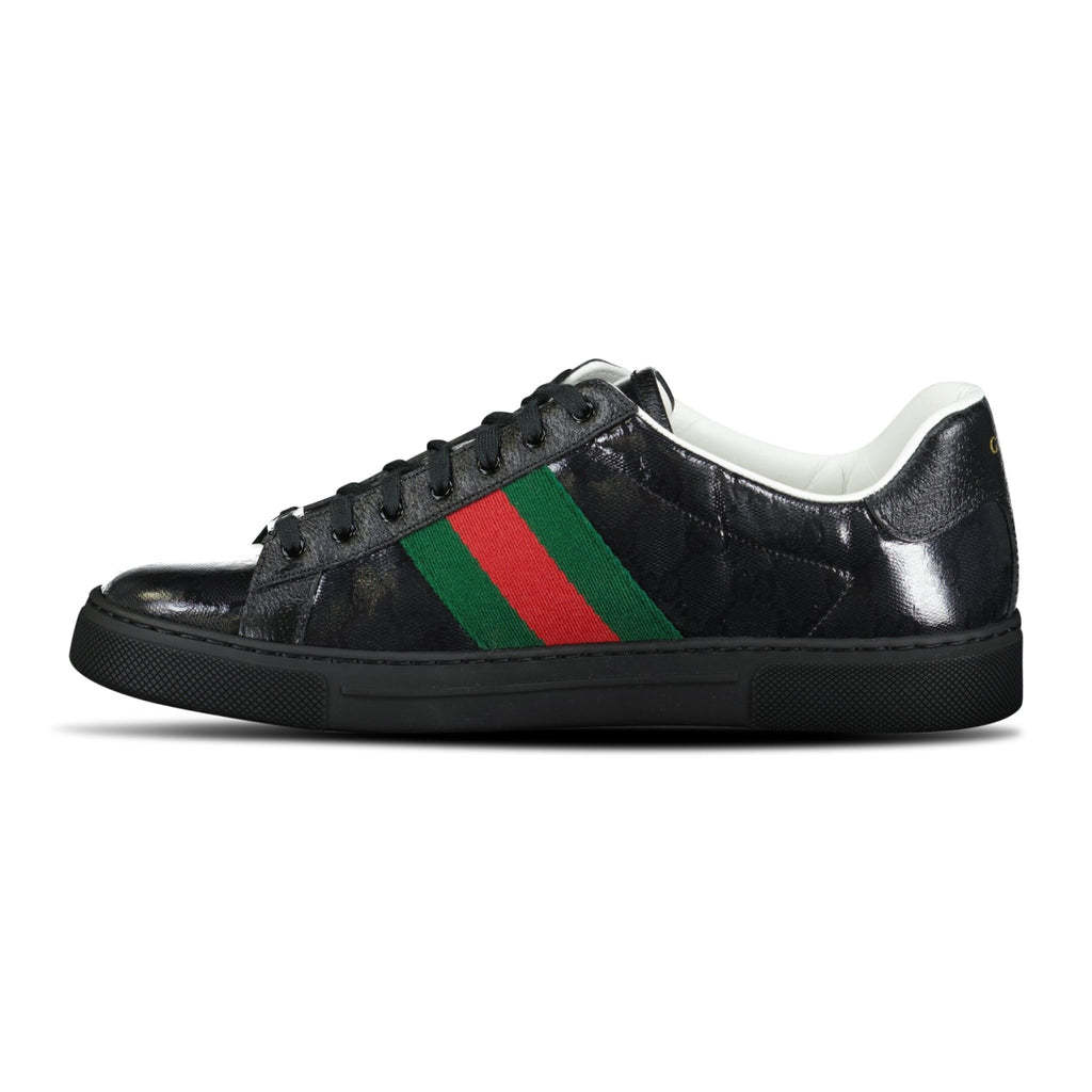 Gucci Ace GG Supreme Patent Trainers Black - chancefashionco