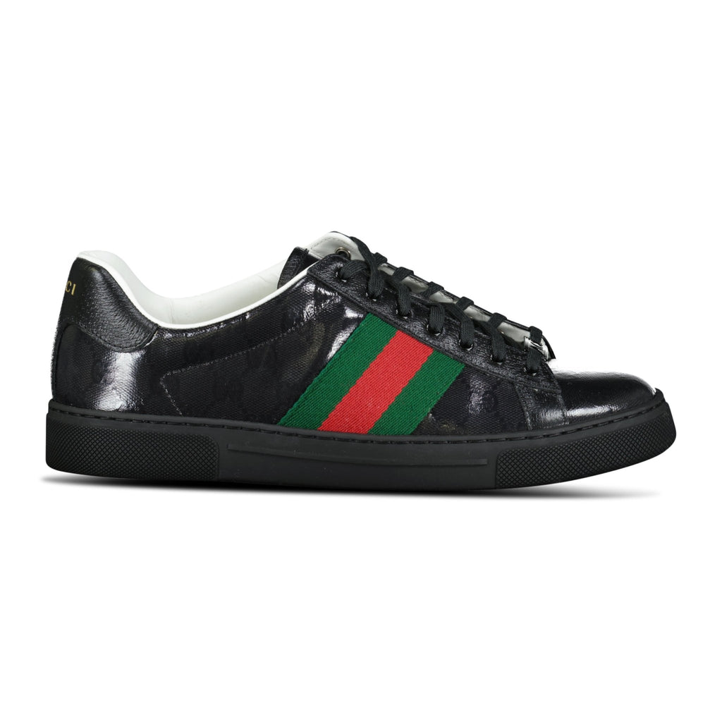 Gucci Ace GG Supreme Patent Trainers Black - chancefashionco