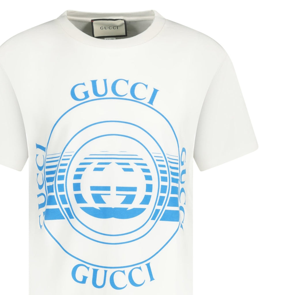 Gucci Oversized Print Logo T-Shirt White - chancefashionco