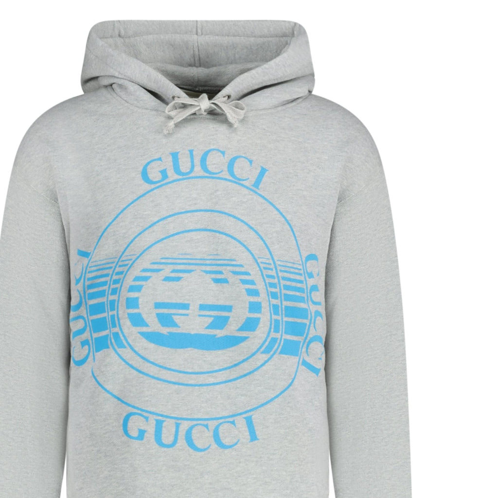 Gucci Record Print Hoodie Grey - chancefashionco