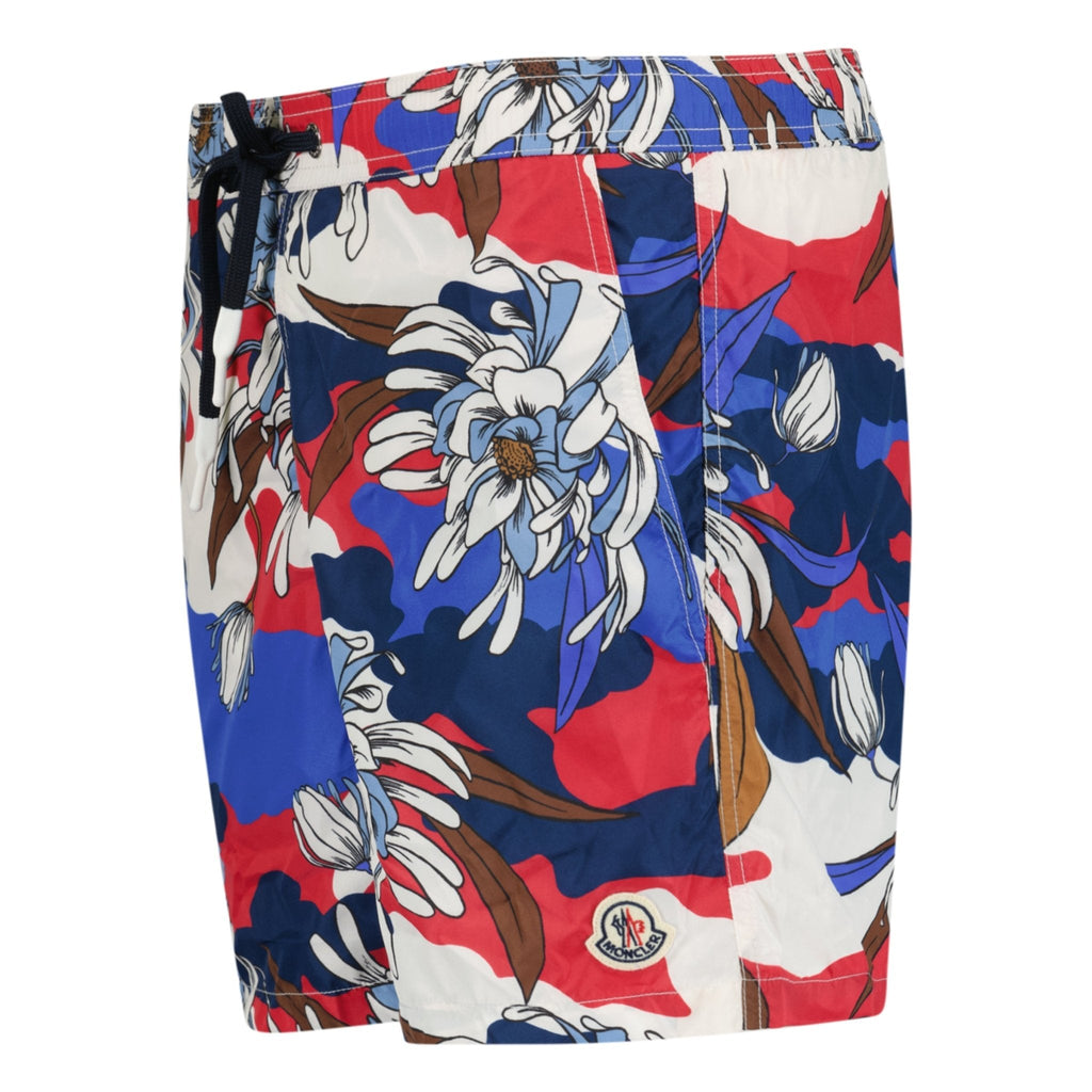 Moncler Flower Print Logo Swim Shorts - chancefashionco