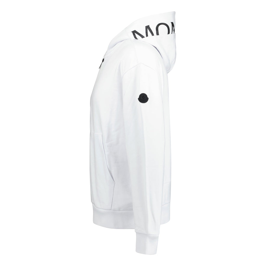 Moncler Half - Zip Hoodie Logo Print White - chancefashionco