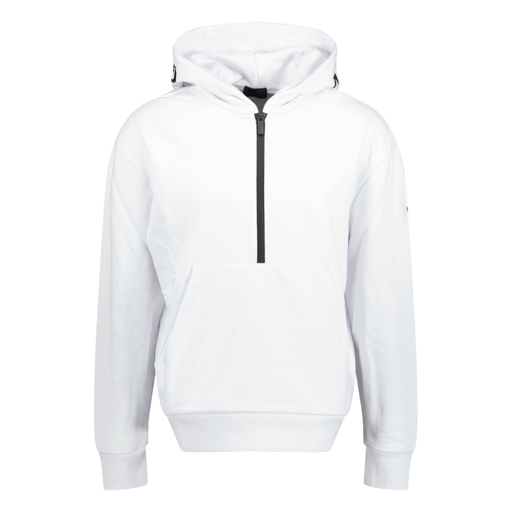 Moncler Half - Zip Hoodie Logo Print White - chancefashionco