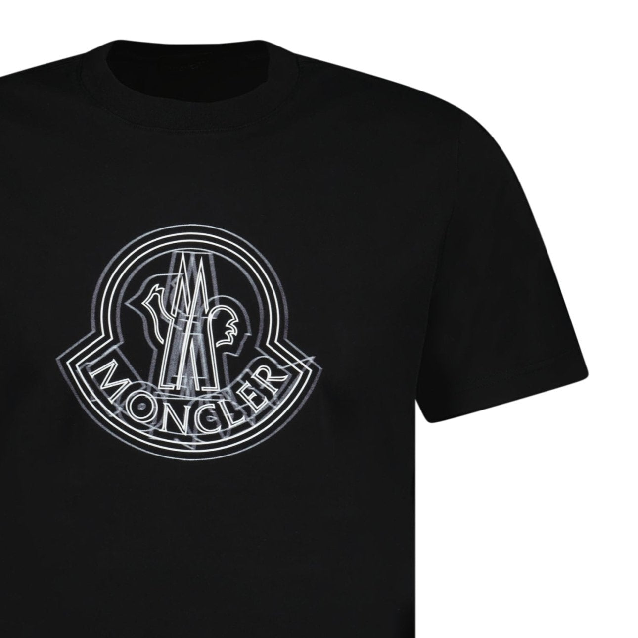 Moncler T Shirt Big Logo Moncler Large Print Logo T-Shirt Black