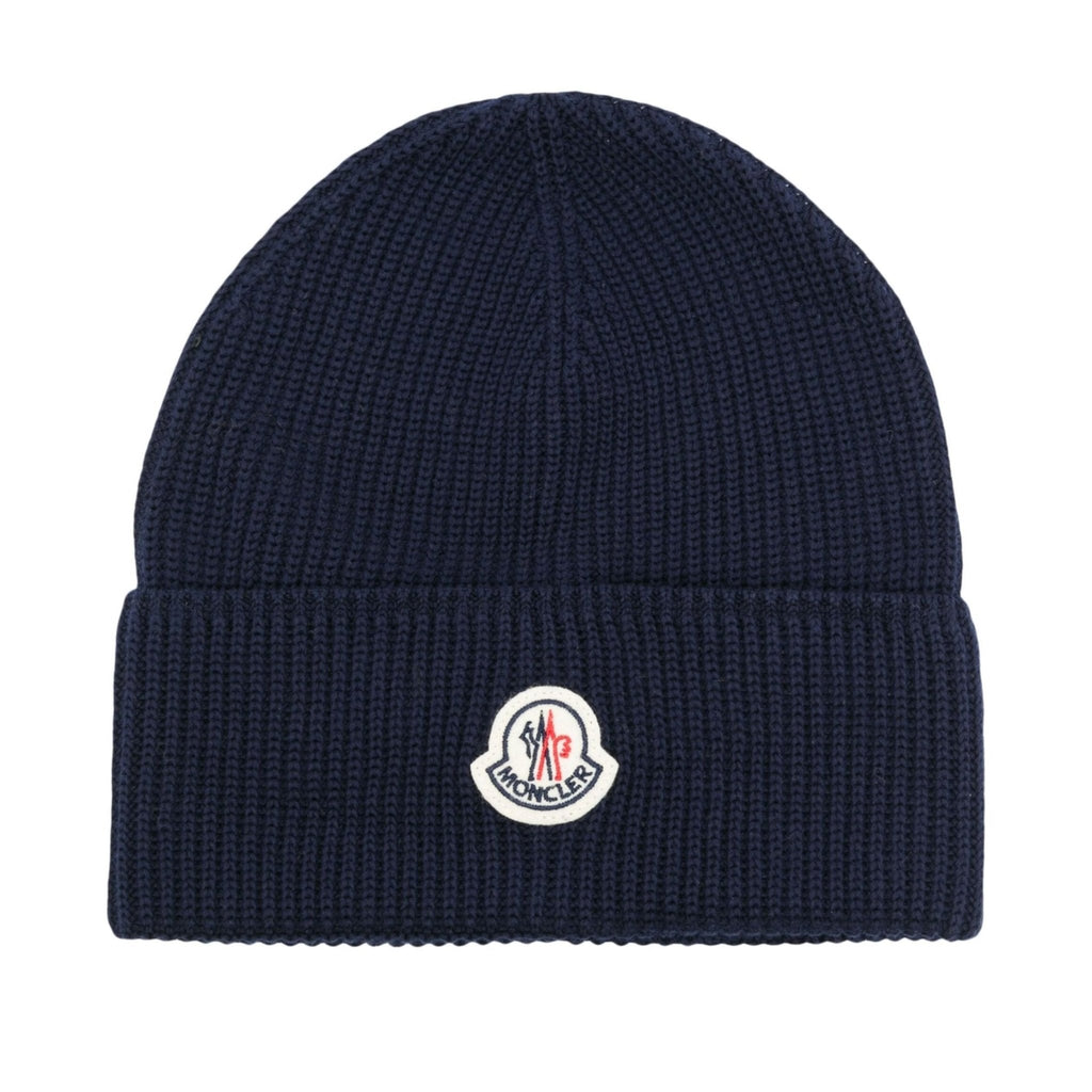 Moncler Logo Beanie Navy - chancefashionco