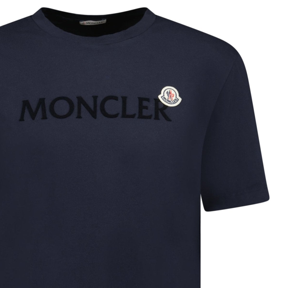 Moncler Logo Print Cotton T-Shirt Navy - Main Image